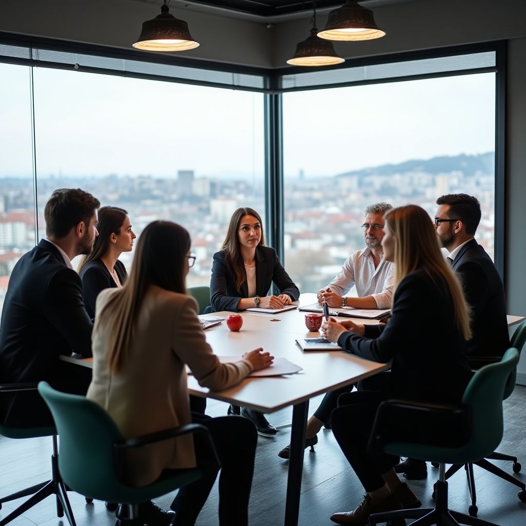 Business coaching team discussion